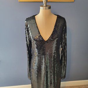 Good American - NWT Black Sequin L/S Midi Dress